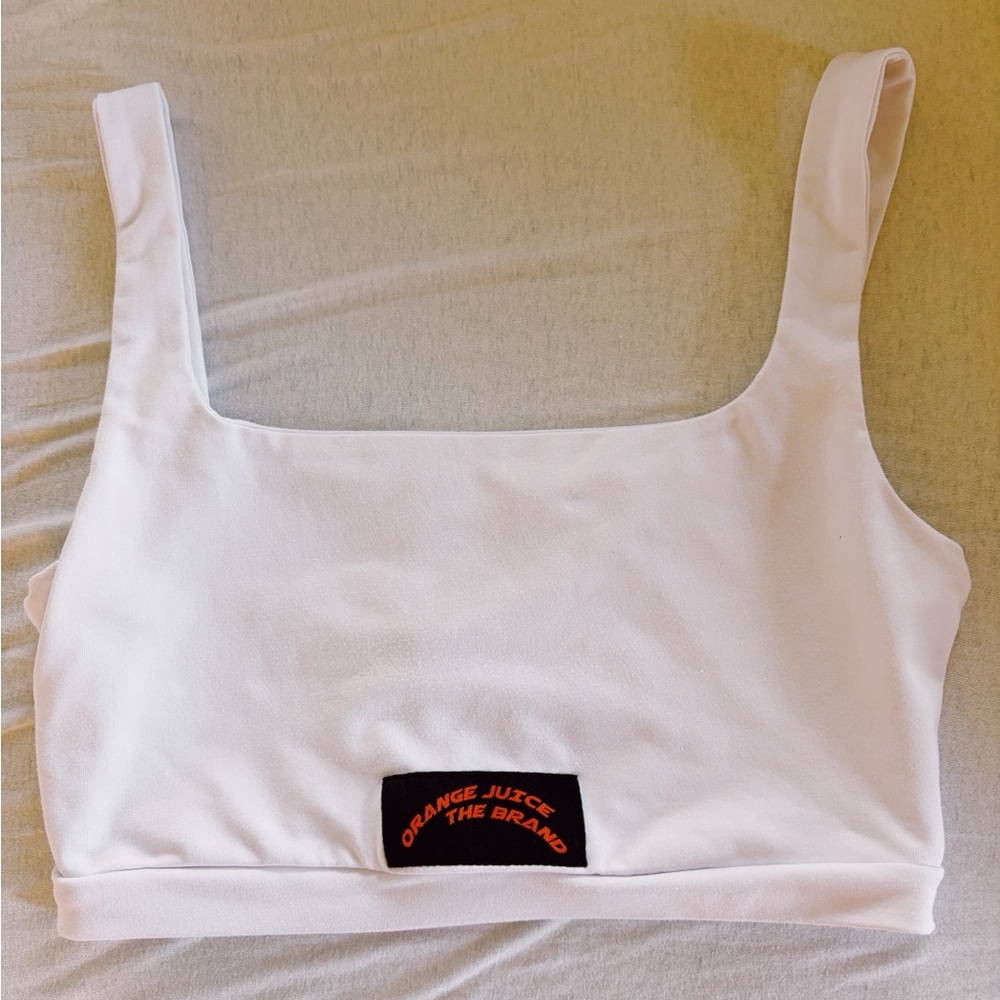 Orange Juice The Brand White Cropped Tank Top/bra top